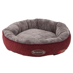 Scruffs Self-Heating Thermal Ring Cat Bed - Burgundy-One Size